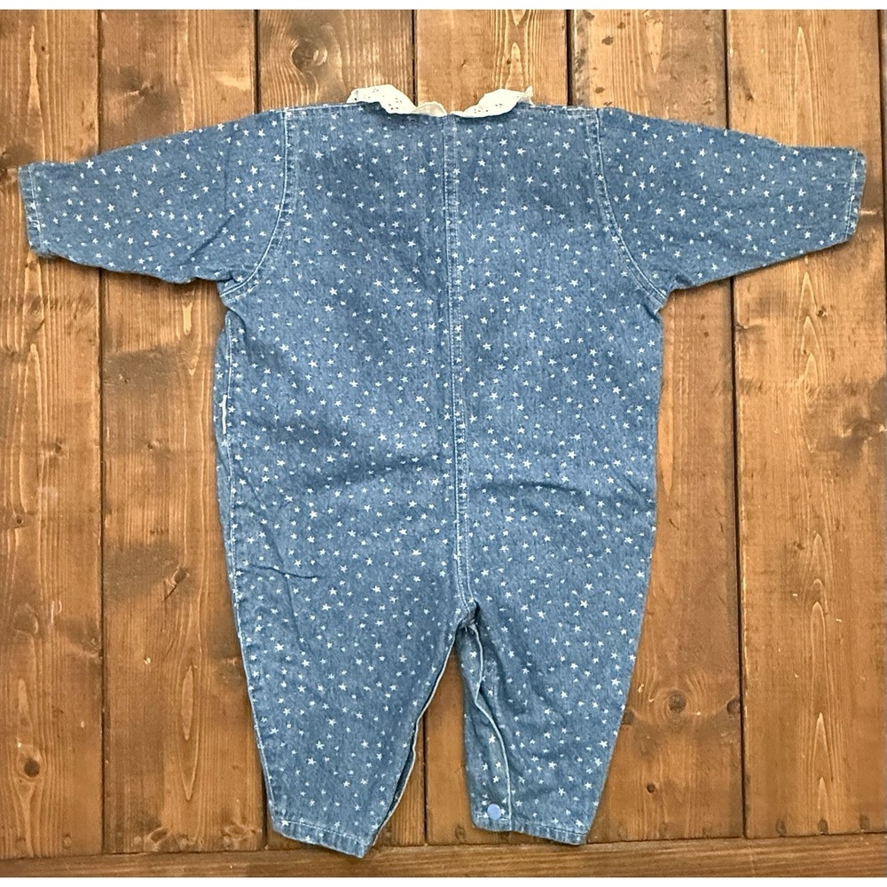Vintage Retro 80s 90s Demon Romper With Stars And Lace Size 6 To 9 Months - Picture 2 of 7